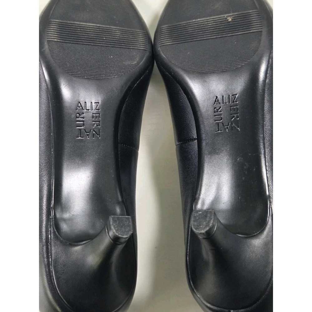 Naturalizer Womens Carmen Classic Pump Heel Black Leather Pointed Toe Sz 7.5 W - Picture 8 of 8